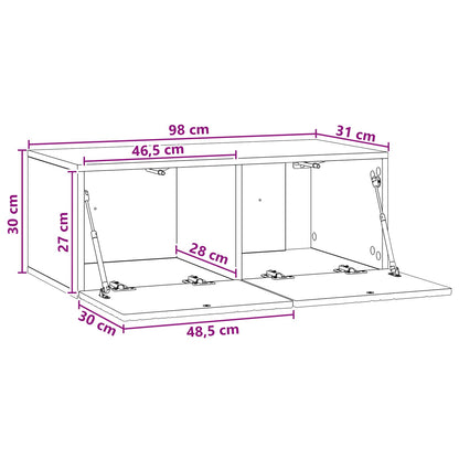 vidaXL Wall-Mounted TV Cabinet 98 x 31 cm Smoked Oak Engineered Wood
