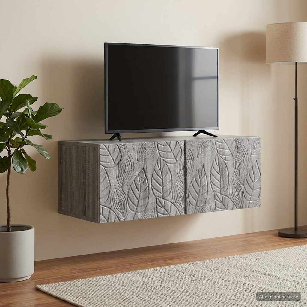 vidaXL Wall-Mounted TV Cabinet 98 x 31 cm Grey Sonoma Engineered Wood