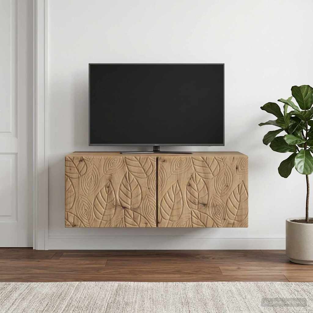 vidaXL Wall-Mounted TV Cabinet 98 x 31 cm Artisan Oak Engineered Wood