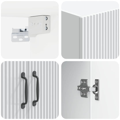 vidaXL Wall-Mounted Cabinet White 66 x 34.5 x 90 cm Engineered Wood