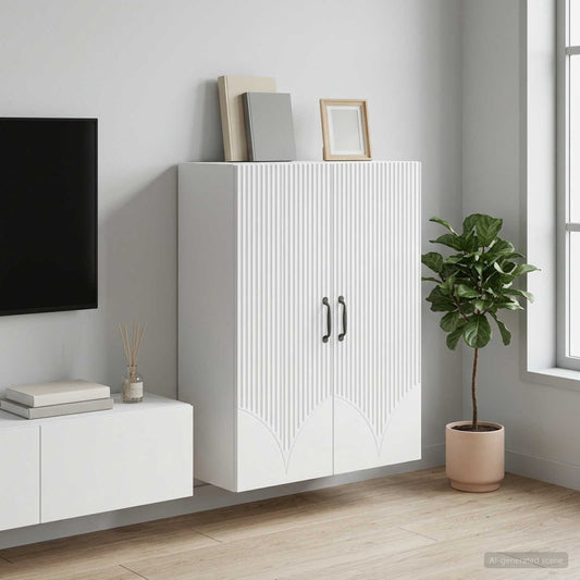 vidaXL Wall-Mounted Cabinet White 66 x 34.5 x 90 cm Engineered Wood