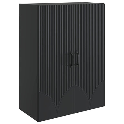 vidaXL Wall-Mounted Cabinet Black 66 x 34.5 x 90 cm Engineered Wood