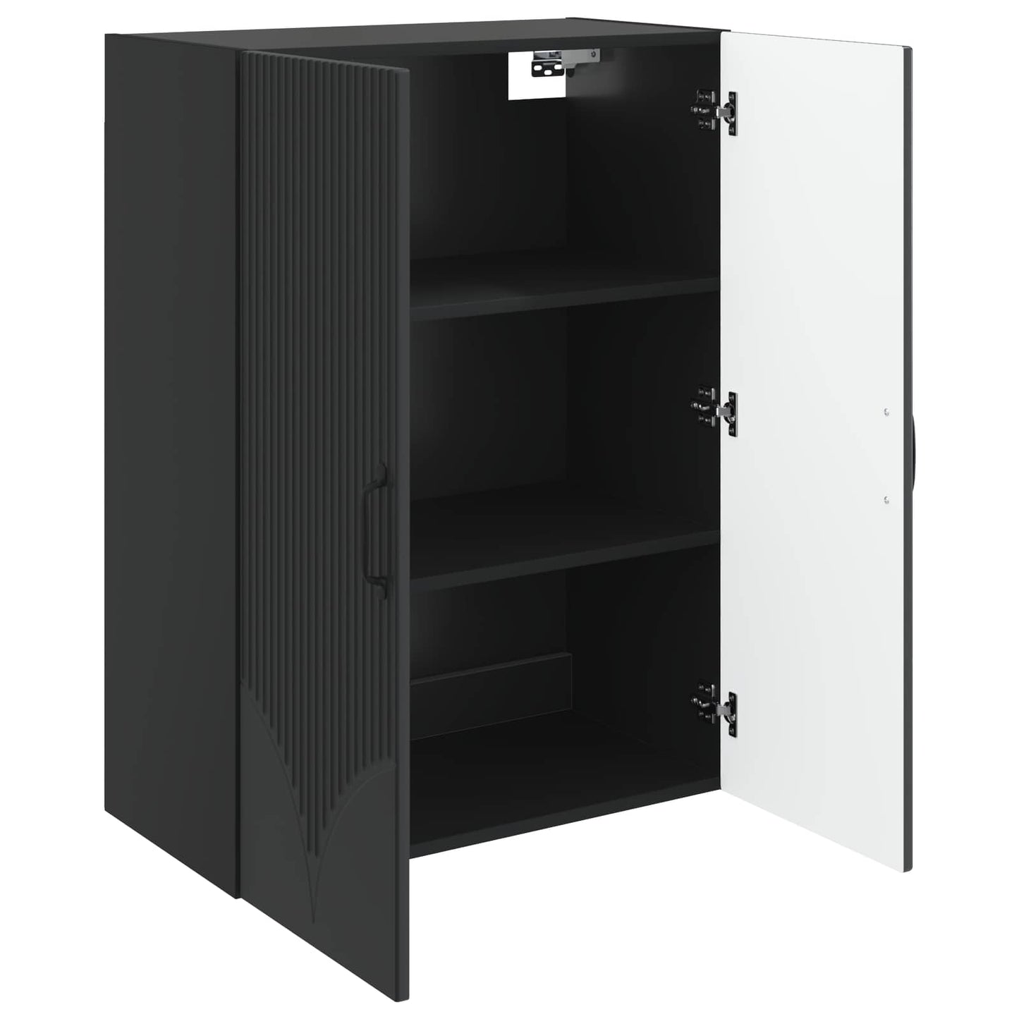 vidaXL Wall-Mounted Cabinet Black 66 x 34.5 x 90 cm Engineered Wood