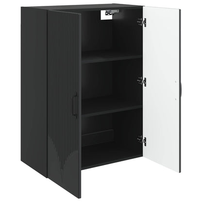 vidaXL Wall-Mounted Cabinet Black 66 x 34.5 x 90 cm Engineered Wood