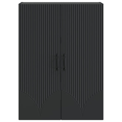 vidaXL Wall-Mounted Cabinet Black 66 x 34.5 x 90 cm Engineered Wood