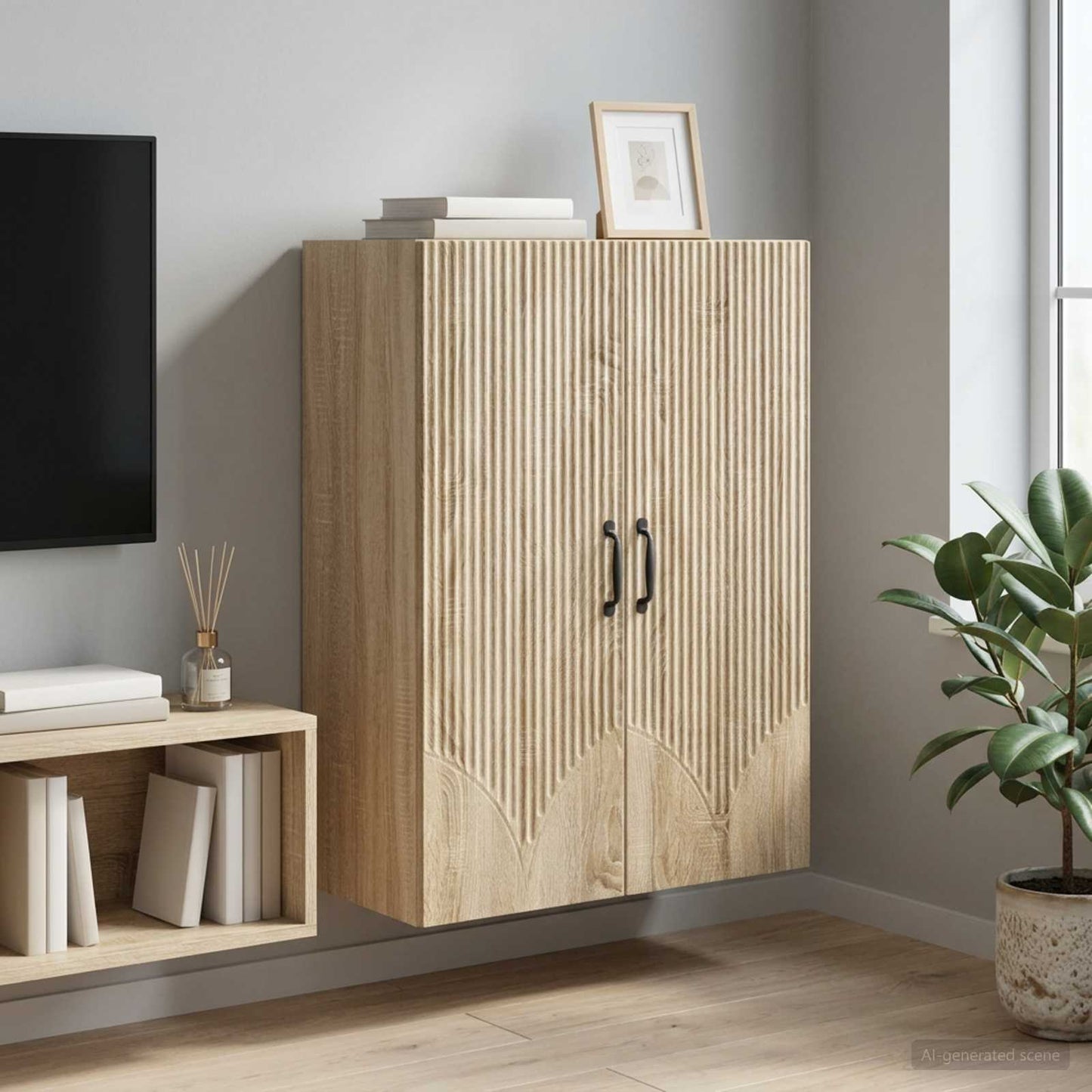 vidaXL Wall-Mounted Cabinet Sonoma Oak 66 x 34.5 x 90 cm