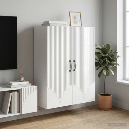 vidaXL Wall-Mounted Cabinet High Gloss White 66 x 34.5 x 90 cm
