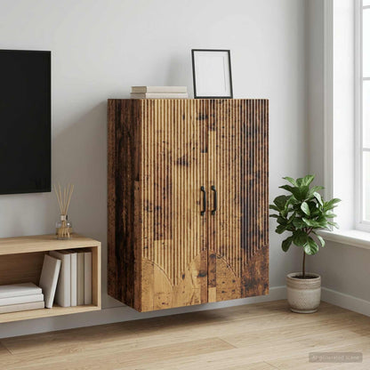 vidaXL Wall-Mounted Cabinet Old Wood 66 x 34.5 x 90 cm Engineered Wood