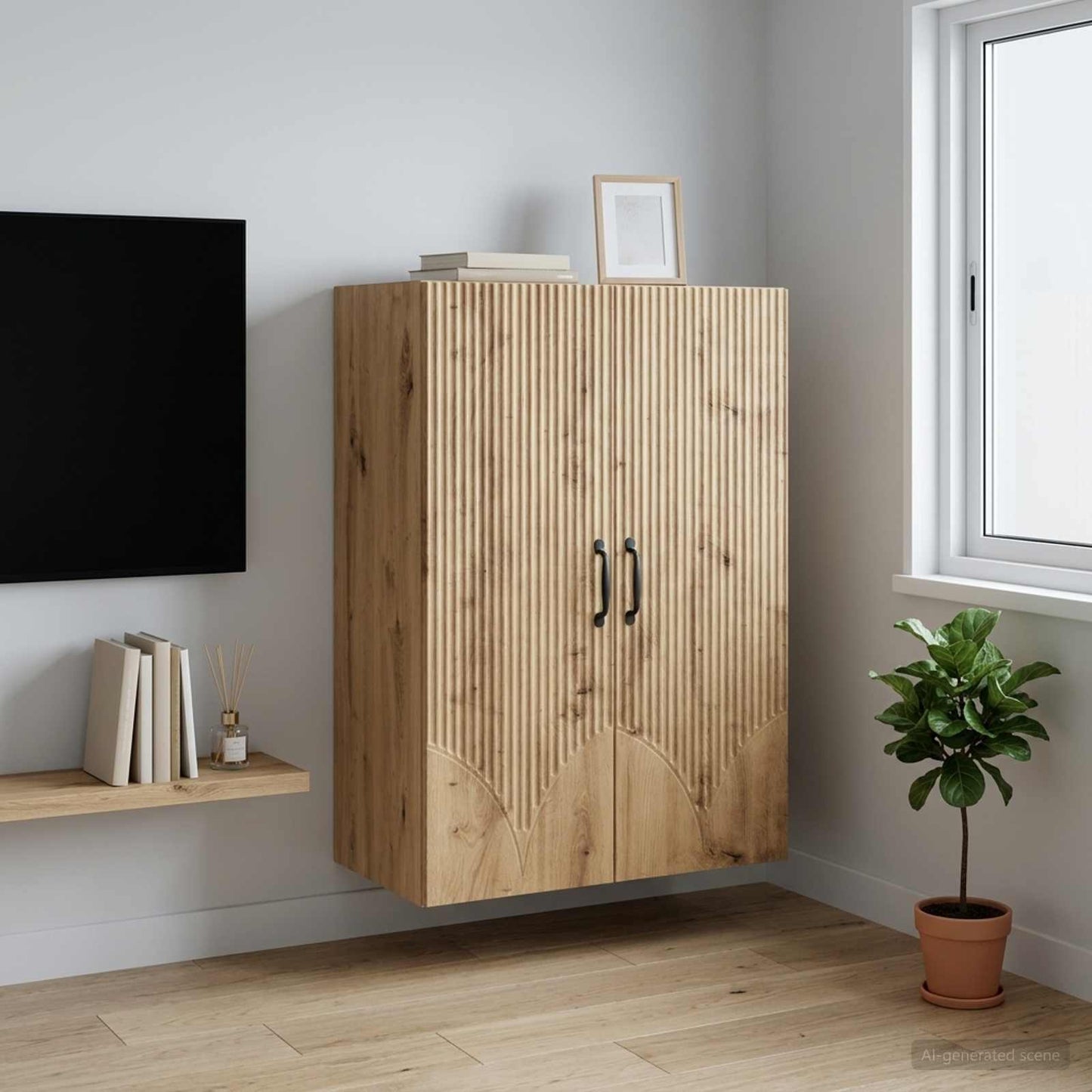 vidaXL Wall-Mounted Cabinet Artisan Oak 66 x 34.5 x 90 cm