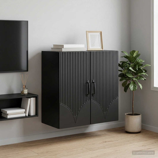 vidaXL Wall-Mounted Cabinet Black 59 x 31 x 60 cm Engineered Wood