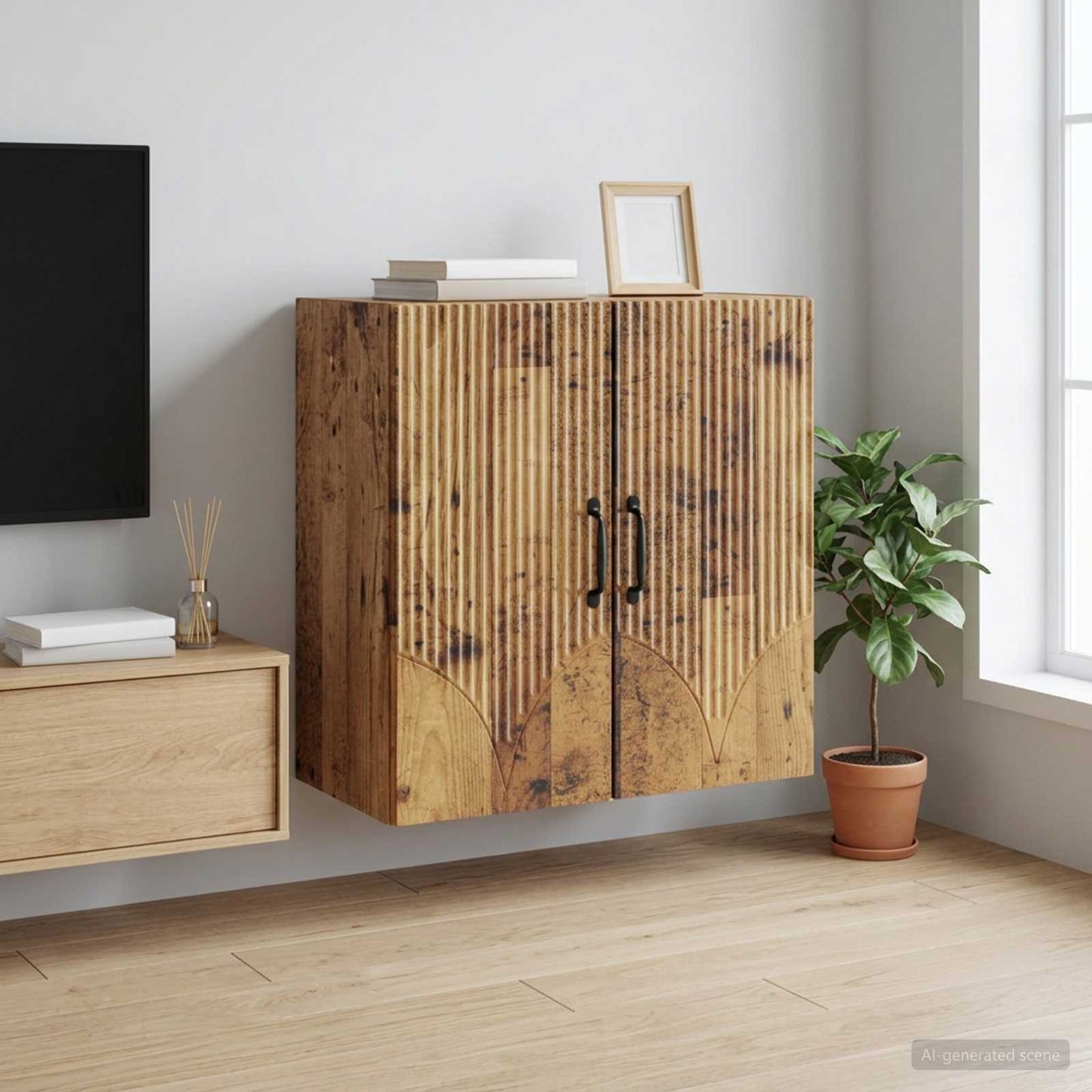 vidaXL Wall-Mounted Cabinet Old Wood 59 x 31 x 60 cm Engineered Wood
