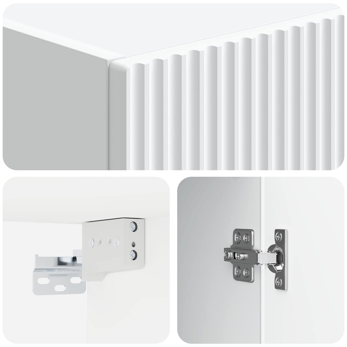 vidaXL Wall-Mounted Cabinet White 33 x 34.5 x 90 cm Engineered Wood
