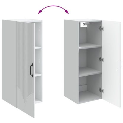 vidaXL Wall-Mounted Cabinet White 33 x 34.5 x 90 cm Engineered Wood