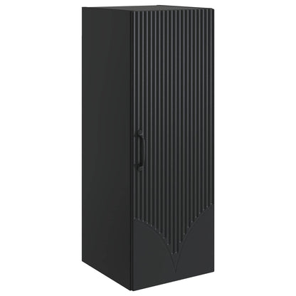 vidaXL Wall-Mounted Cabinet Black 33 x 34.5 x 90 cm Engineered Wood