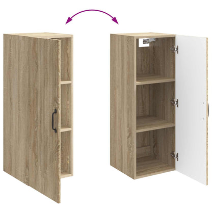 vidaXL Wall-Mounted Cabinet Sonoma Oak 33 x 34.5 x 90 cm