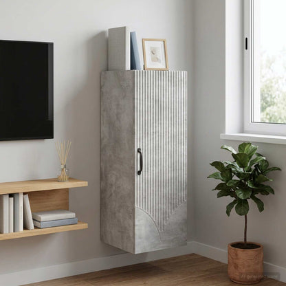 vidaXL Wall-Mounted Cabinet Concrete Grey 33 x 34.5 x 90 cm