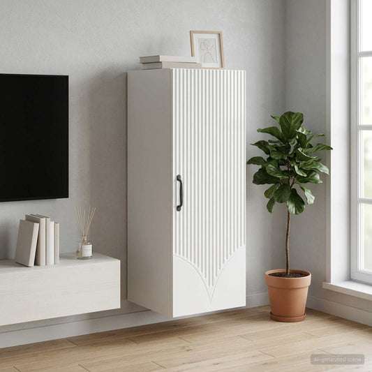 vidaXL Wall-Mounted Cabinet High Gloss White 33 x 34.5 x 90 cm