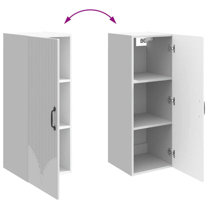 vidaXL Wall-Mounted Cabinet High Gloss White 33 x 34.5 x 90 cm