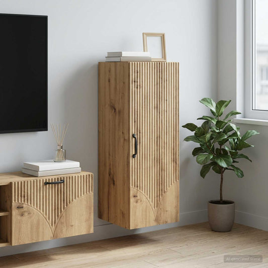 vidaXL Wall-Mounted Cabinet Artisan Oak 33 x 34.5 x 90 cm