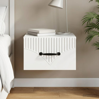 vidaXL Wall-Mounted Bedside Cabinet White 34.5 x 33 x 20 cm