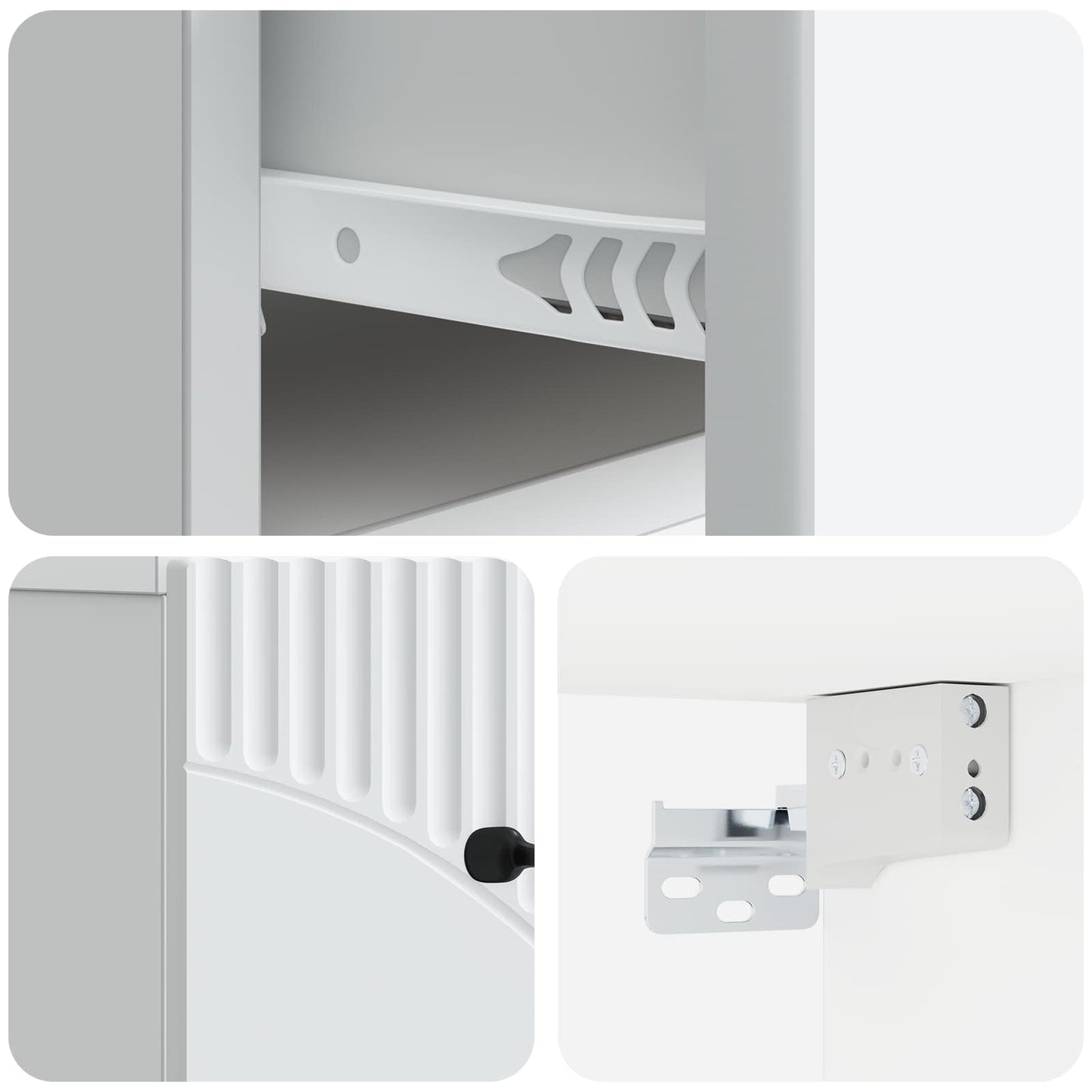 vidaXL Wall-Mounted Bedside Cabinet 2 pcs White 34.5 x 33 x 20 cm