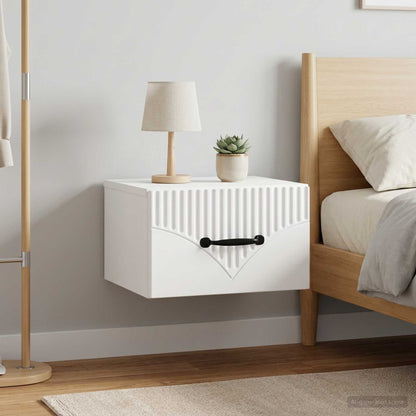 vidaXL Wall-Mounted Bedside Cabinet 2 pcs White 34.5 x 33 x 20 cm