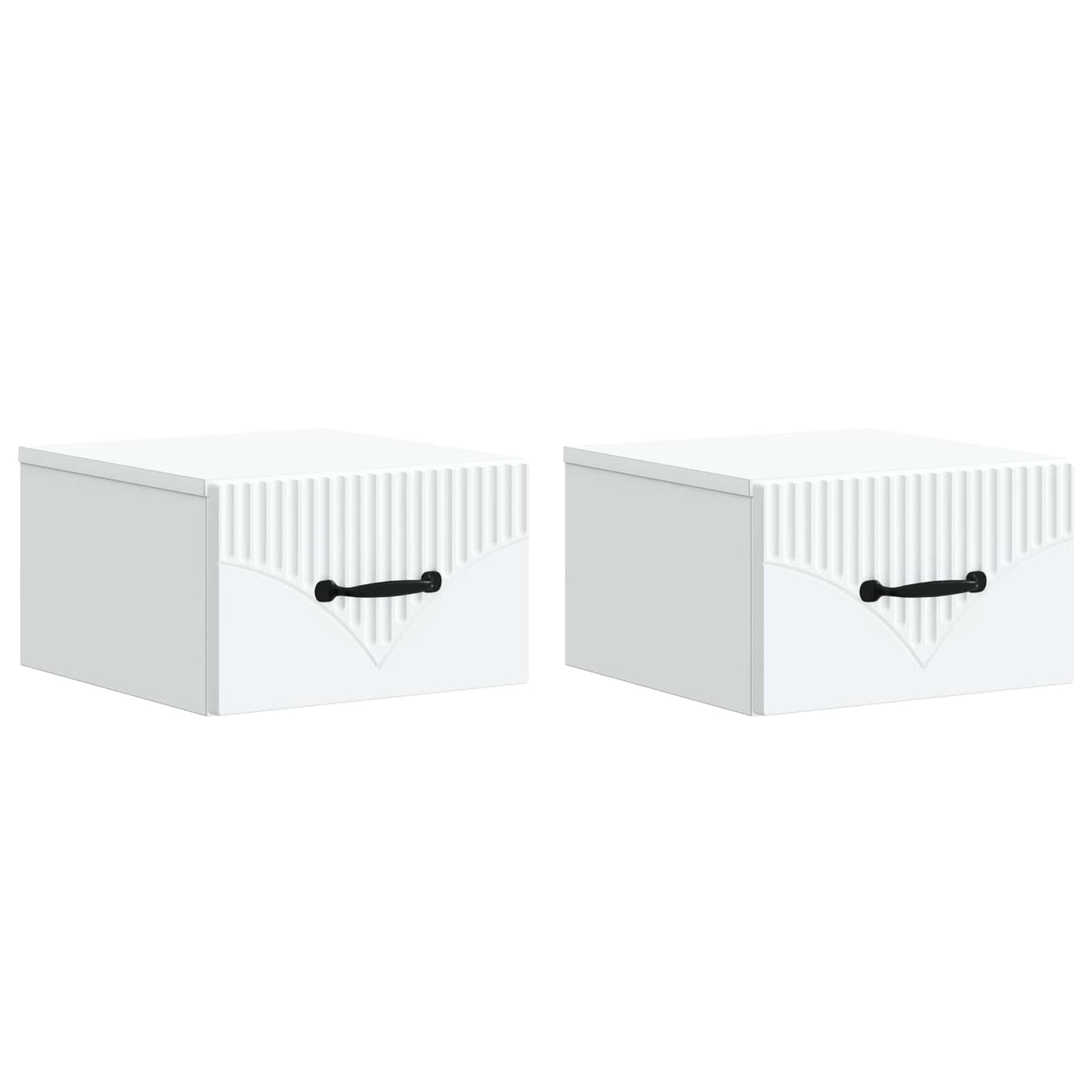 vidaXL Wall-Mounted Bedside Cabinet 2 pcs White 34.5 x 33 x 20 cm
