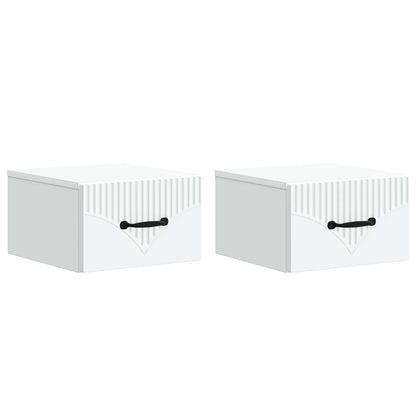 vidaXL Wall-Mounted Bedside Cabinet 2 pcs White 34.5 x 33 x 20 cm