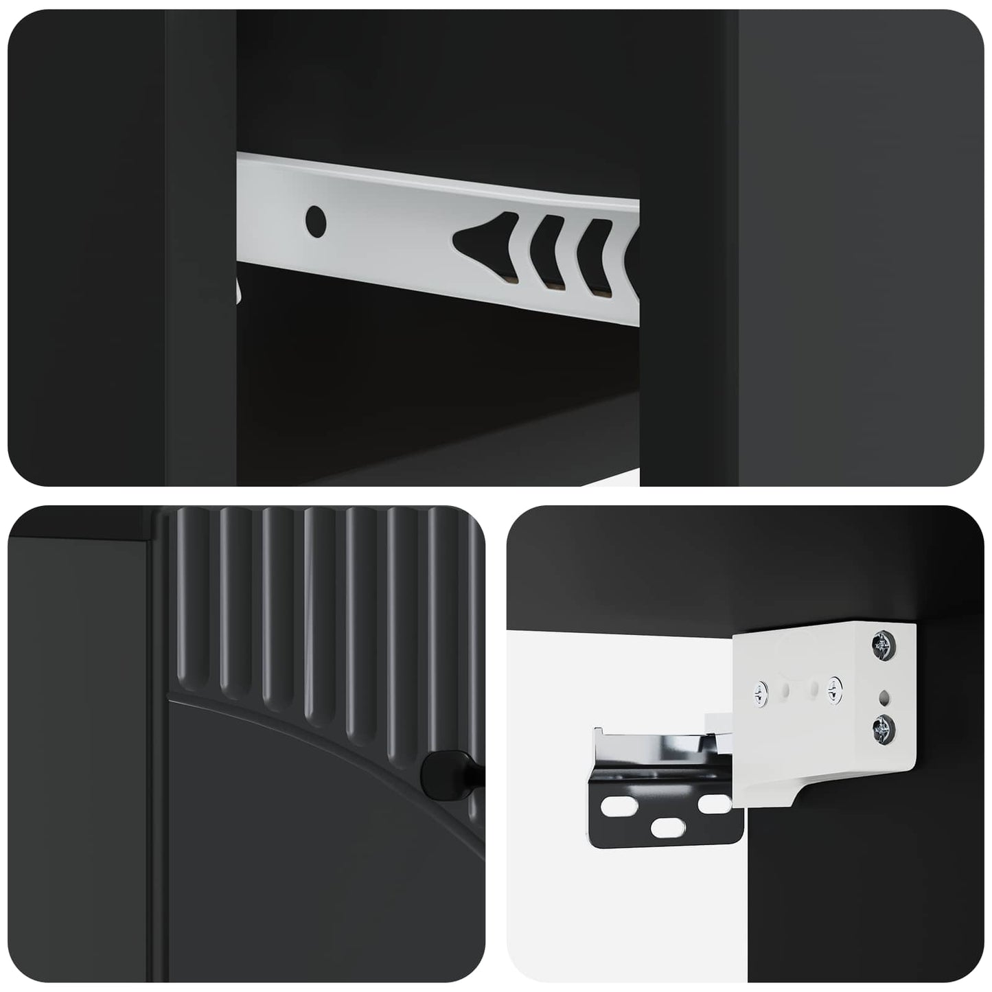 vidaXL Wall-Mounted Bedside Cabinet Black 34.5 x 33 x 20 cm