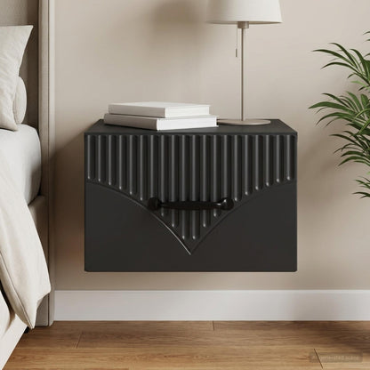 vidaXL Wall-Mounted Bedside Cabinet Black 34.5 x 33 x 20 cm