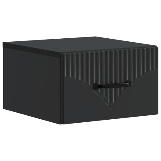 vidaXL Wall-Mounted Bedside Cabinet Black 34.5 x 33 x 20 cm