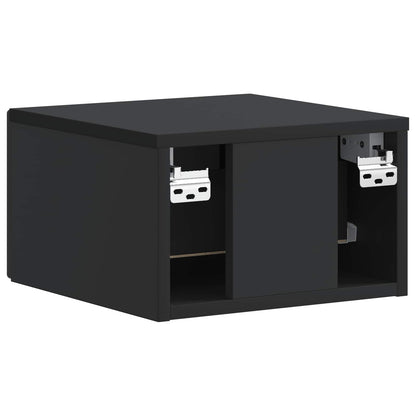 vidaXL Wall-Mounted Bedside Cabinet Black 34.5 x 33 x 20 cm