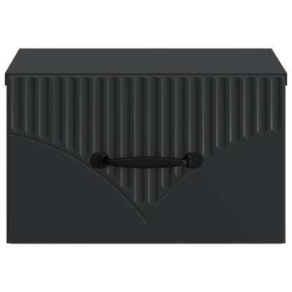 vidaXL Wall-Mounted Bedside Cabinet Black 34.5 x 33 x 20 cm