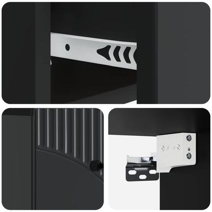 vidaXL Wall-Mounted Bedside Cabinet 2 pcs Black 34.5 x 33 x 20 cm