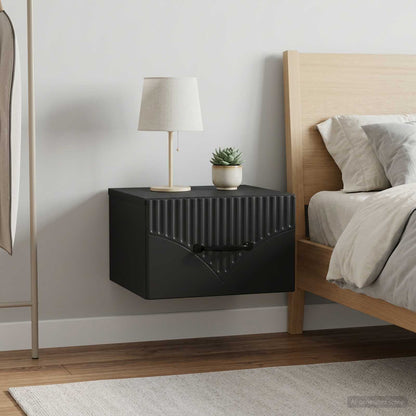 vidaXL Wall-Mounted Bedside Cabinet 2 pcs Black 34.5 x 33 x 20 cm