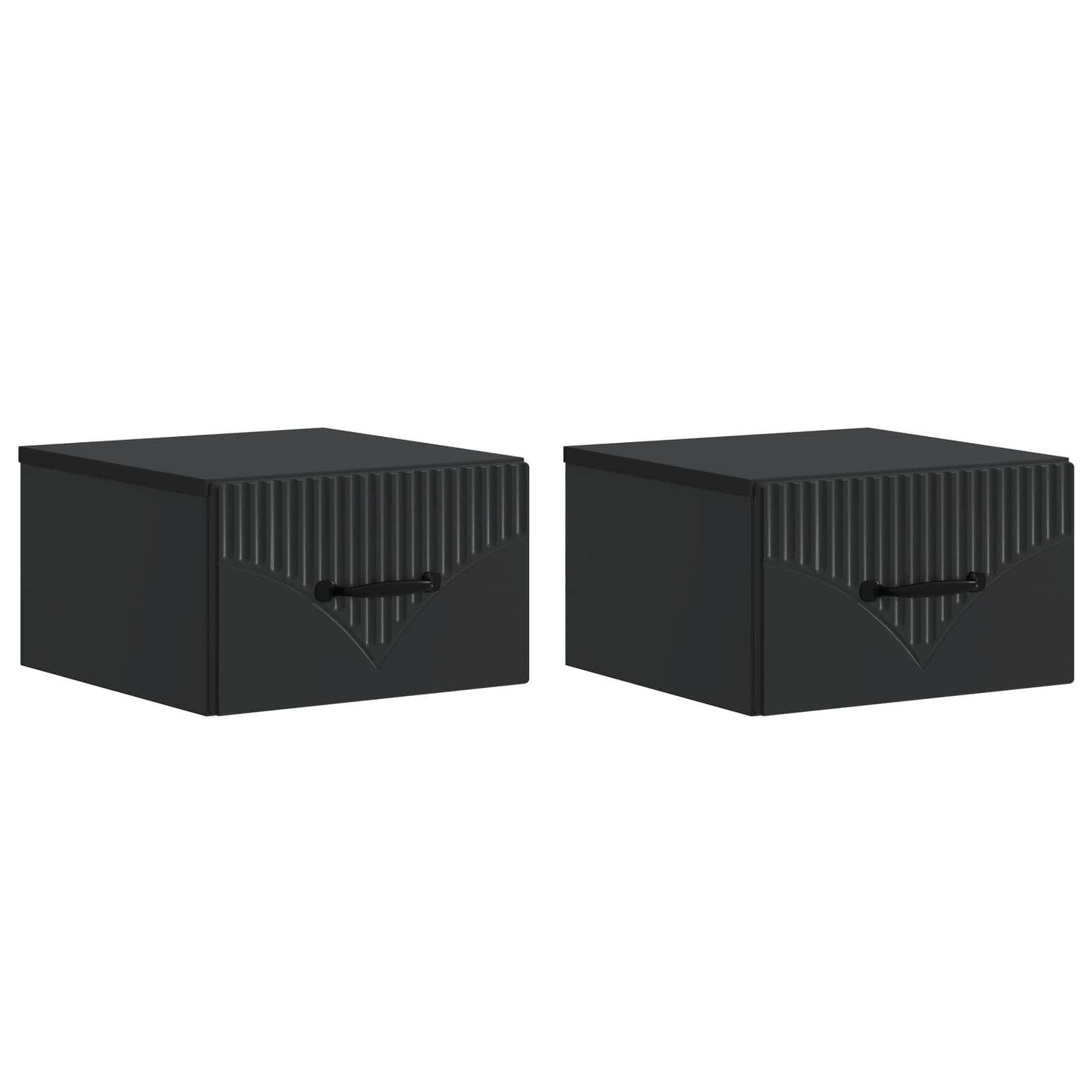vidaXL Wall-Mounted Bedside Cabinet 2 pcs Black 34.5 x 33 x 20 cm