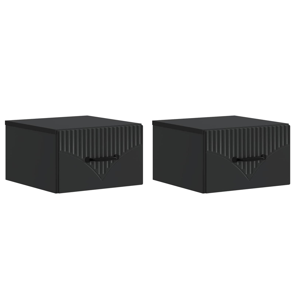 vidaXL Wall-Mounted Bedside Cabinet 2 pcs Black 34.5 x 33 x 20 cm
