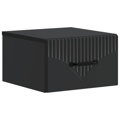 vidaXL Wall-Mounted Bedside Cabinet 2 pcs Black 34.5 x 33 x 20 cm
