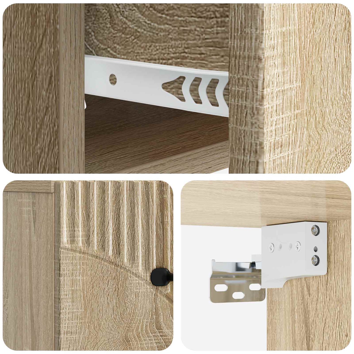 vidaXL Wall-Mounted Bedside Cabinet Sonoma Oak 34.5 x 33 x 20 cm