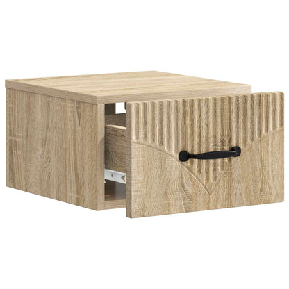 vidaXL Wall-Mounted Bedside Cabinet Sonoma Oak 34.5 x 33 x 20 cm