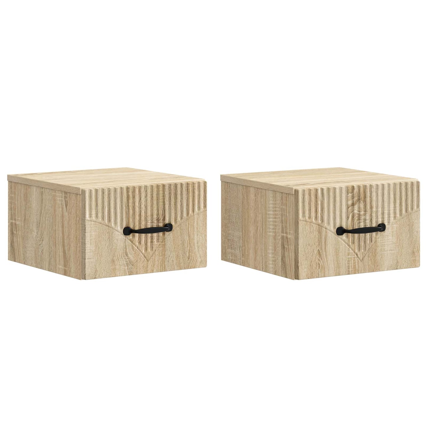 vidaXL Wall-Mounted Bedside Cabinet 2 pcs Sonoma Oak 34.5 x 33 x 20 cm