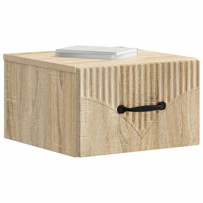 vidaXL Wall-Mounted Bedside Cabinet 2 pcs Sonoma Oak 34.5 x 33 x 20 cm