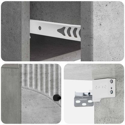 vidaXL Wall-Mounted Bedside Cabinet Concrete Grey 34.5 x 33 x 20 cm