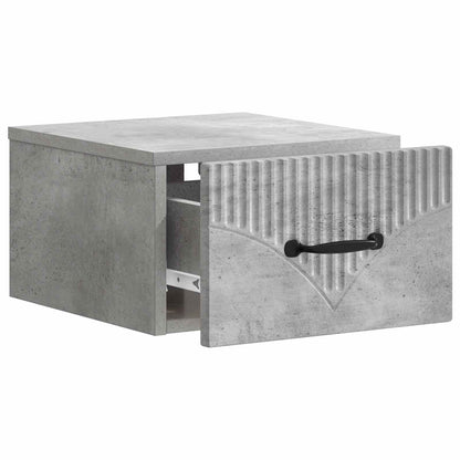 vidaXL Wall-Mounted Bedside Cabinet Concrete Grey 34.5 x 33 x 20 cm