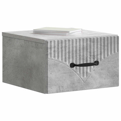 vidaXL Wall-Mounted Bedside Cabinet Concrete Grey 34.5 x 33 x 20 cm