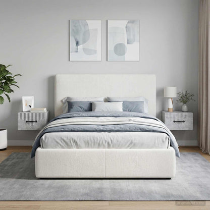 vidaXL Wall-Mounted Bedside Cabinet with Drawer 2 pcs Concrete Grey