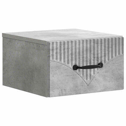 vidaXL Wall-Mounted Bedside Cabinet with Drawer 2 pcs Concrete Grey