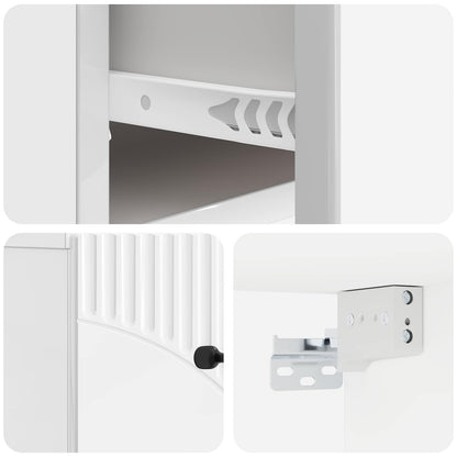 vidaXL Wall-Mounted Bedside Cabinet High Gloss White 34.5 x 33 x 20 cm