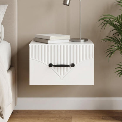 vidaXL Wall-Mounted Bedside Cabinet High Gloss White 34.5 x 33 x 20 cm