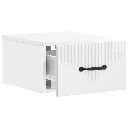 vidaXL Wall-Mounted Bedside Cabinet High Gloss White 34.5 x 33 x 20 cm